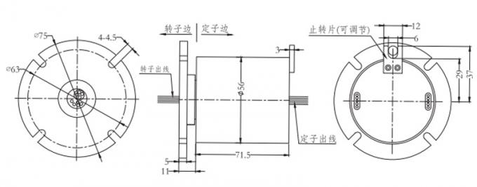 电源线 系列滑环外形图纸 del 路 10A del 路千兆网线组合 4 del 单通路千兆以太网滑环 1 di em056-18-tm