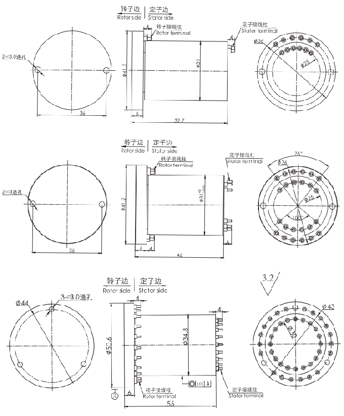 g000 disegno ad alta velocità eccellente dell'anello di contatto dell'anello di contatto di serie di serie G000 (Max Speed 12000RPM)